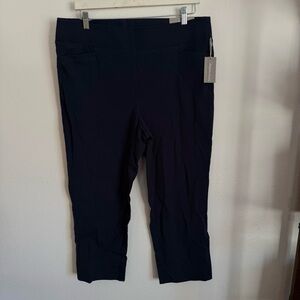 NWT Soft Surroundings Midnight Blue Straight Leg Cropped Pants Size XL